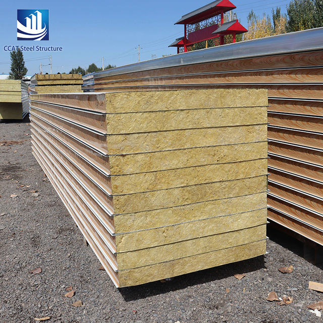 High-Performance Waterproof PU Sealing Rock Wool Sandwich Panel for Indoor Stadium Roofing