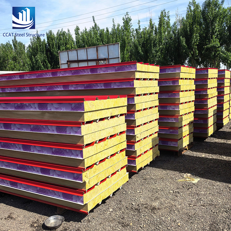 Customized-Fireproof Thermal Insulation Panels Rock-Wool Sandwich-Panel for Commercial & Industrial Roof Building