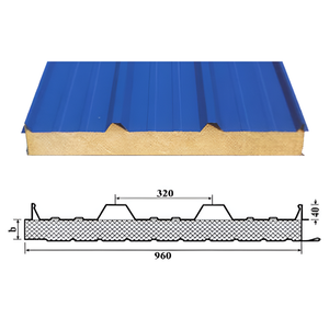 Durable Thermal Insulated Rockwool Sandwich Panel for Roof Installation